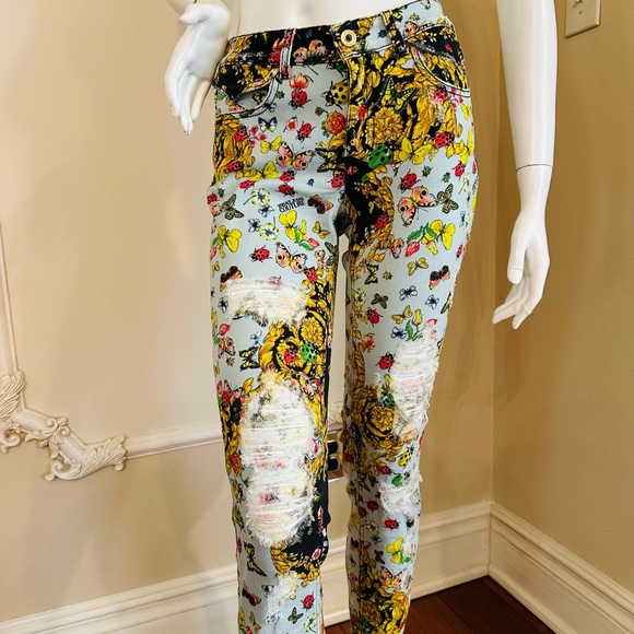 Versace Jeans Versace Limited Edition Tribute Print Butterfly Jeans Size 25 $995 - Picture 15 of 16